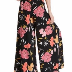 Guess Black Floral Wide-Leg Jumpsuit